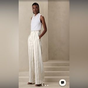 Banana Republic Alva Wide Leg Cotton Linen Pant
